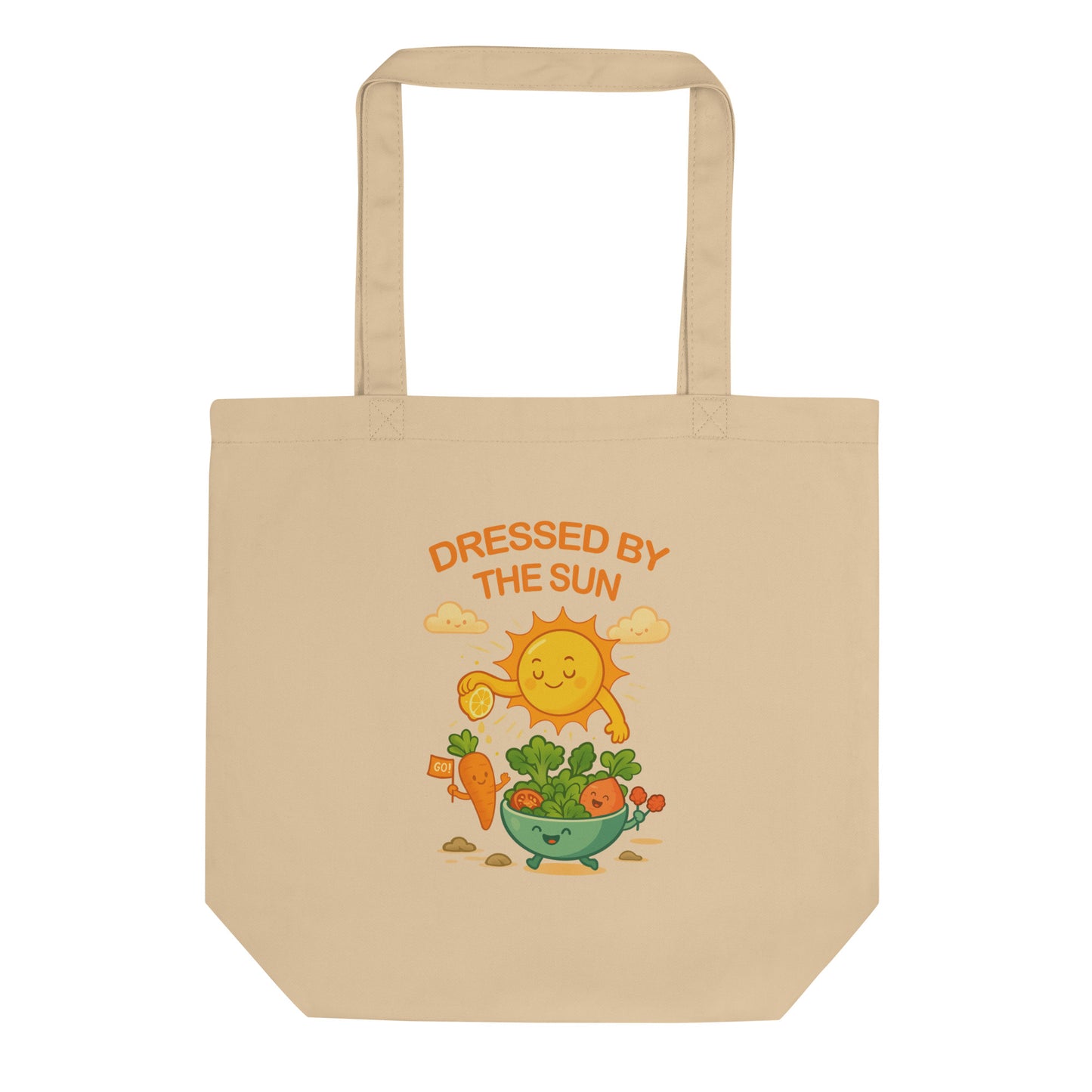 Front flat-lay view of wid Designs eco tote bag in oyster color.