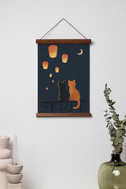 Lantern Drift wall art shown in a styled interior mockup.